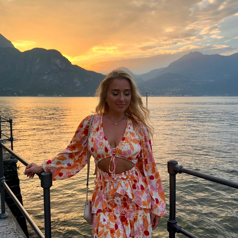 Vibrant Floral Cutout Maxi Dress
